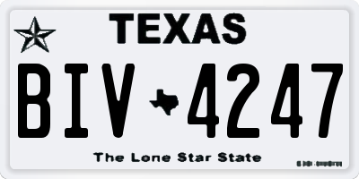 TX license plate BIV4247