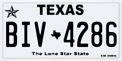 TX license plate BIV4286