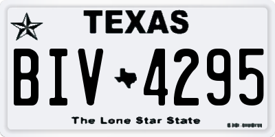 TX license plate BIV4295