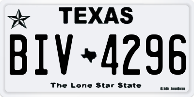 TX license plate BIV4296