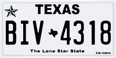 TX license plate BIV4318