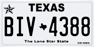 TX license plate BIV4388