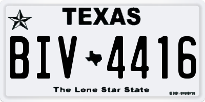 TX license plate BIV4416