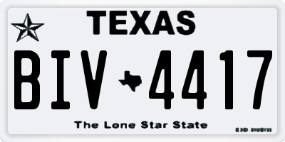TX license plate BIV4417