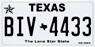 TX license plate BIV4433