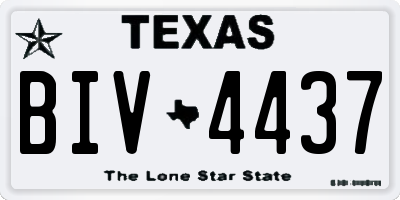 TX license plate BIV4437