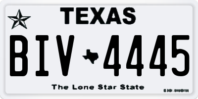 TX license plate BIV4445