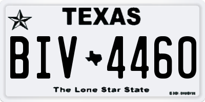 TX license plate BIV4460