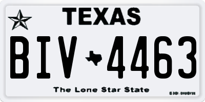 TX license plate BIV4463