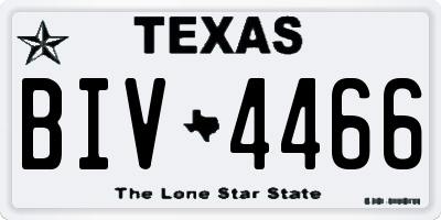 TX license plate BIV4466
