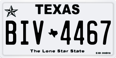 TX license plate BIV4467