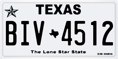 TX license plate BIV4512