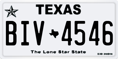 TX license plate BIV4546