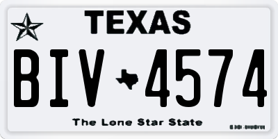 TX license plate BIV4574