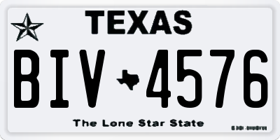 TX license plate BIV4576