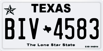 TX license plate BIV4583
