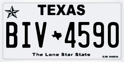 TX license plate BIV4590