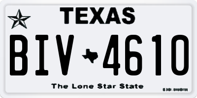 TX license plate BIV4610