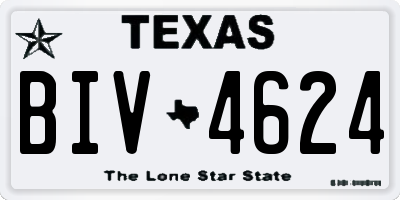 TX license plate BIV4624