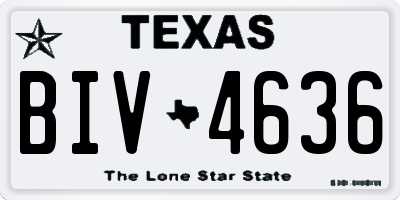 TX license plate BIV4636