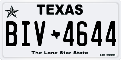 TX license plate BIV4644