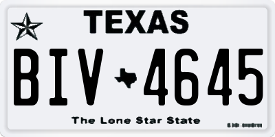 TX license plate BIV4645