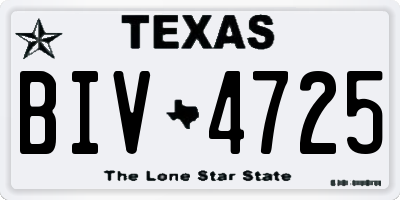 TX license plate BIV4725