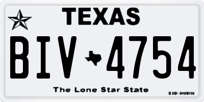 TX license plate BIV4754