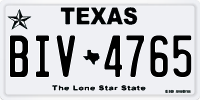 TX license plate BIV4765