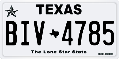 TX license plate BIV4785