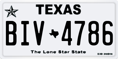 TX license plate BIV4786