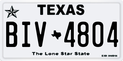 TX license plate BIV4804
