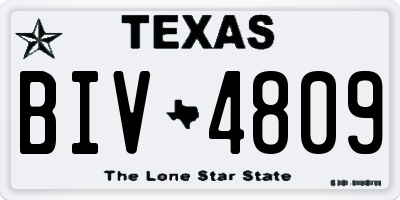 TX license plate BIV4809
