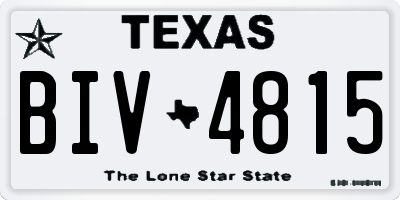 TX license plate BIV4815
