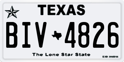 TX license plate BIV4826