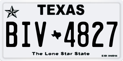 TX license plate BIV4827