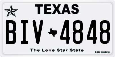 TX license plate BIV4848