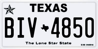 TX license plate BIV4850