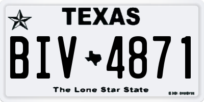 TX license plate BIV4871