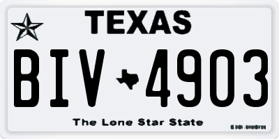 TX license plate BIV4903