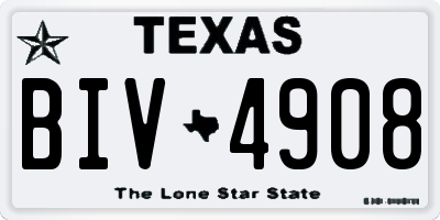 TX license plate BIV4908