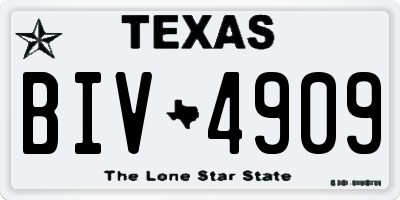 TX license plate BIV4909