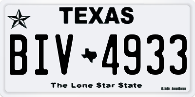 TX license plate BIV4933
