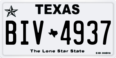 TX license plate BIV4937