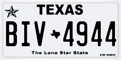 TX license plate BIV4944