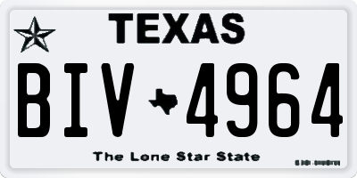 TX license plate BIV4964