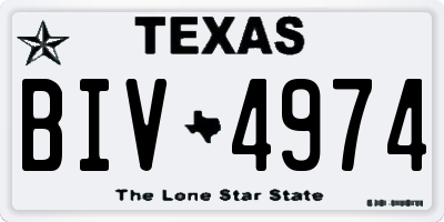 TX license plate BIV4974