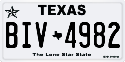 TX license plate BIV4982