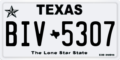 TX license plate BIV5307