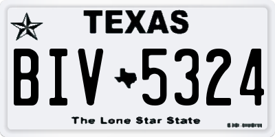TX license plate BIV5324